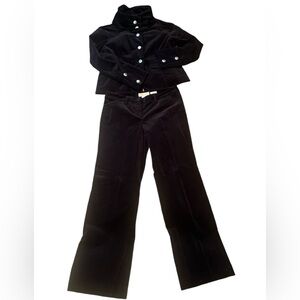 Michael Kors Black Velvet Jacket & Pants Set